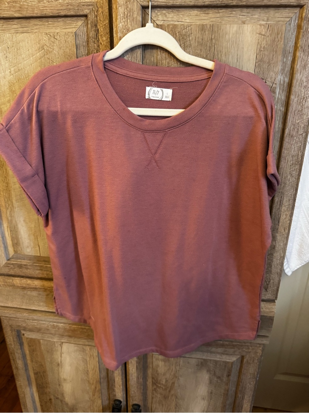 Everyday Crewneck Tee in Dusty Mauve - Casual Short Sleeve